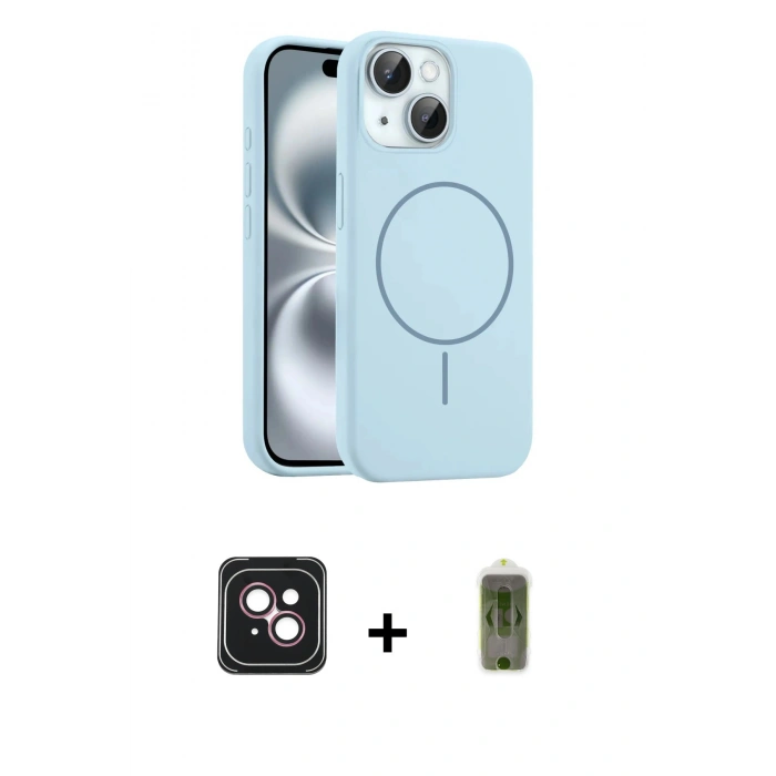 MARSİLYAN™- iPhone 14 Kılıf Yankı Form Serisi - Siyah Joko Magic 5D Hayalet Cam + PVD Metal Kamera Lens - PE