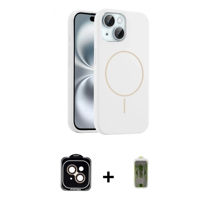MARSİLYAN™- iPhone 14 Kılıf Yankı Form Serisi - Siyah Joko Magic 5D Hayalet Cam + PVD Metal Kamera Lens - TU