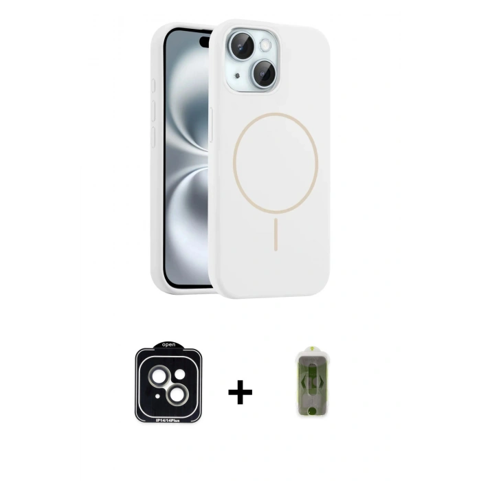 MARSİLYAN™- iPhone 14 Kılıf Yankı Form Serisi - Siyah Joko Magic 5D Hayalet Cam + PVD Metal Kamera Lens - YL