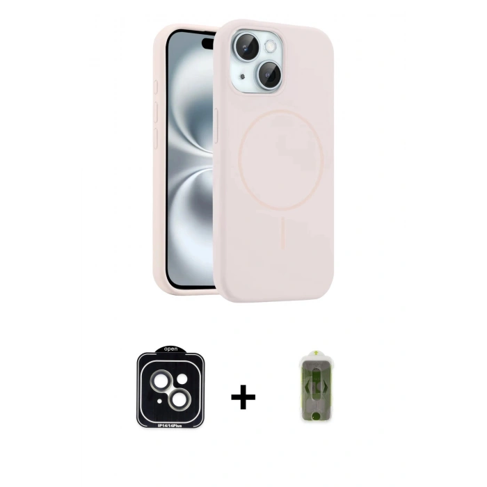 MARSİLYAN™- iPhone 14 Kılıf Yankı Form Serisi - Siyah Joko Magic 5D Hayalet Cam + PVD Metal Kamera Lens - YL