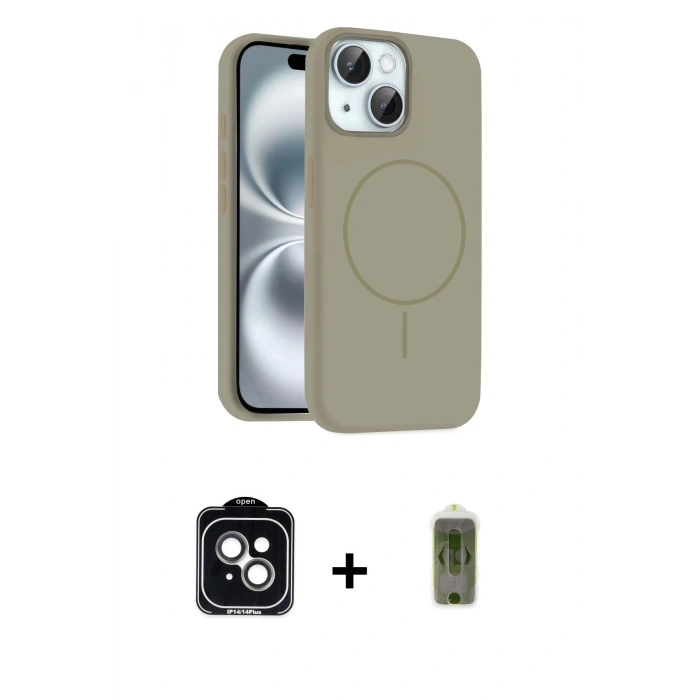 MARSİLYAN™- iPhone 14 Kılıf Yankı Form Serisi - Siyah Joko Magic 5D Hayalet Cam + PVD Metal Kamera Lens - YL