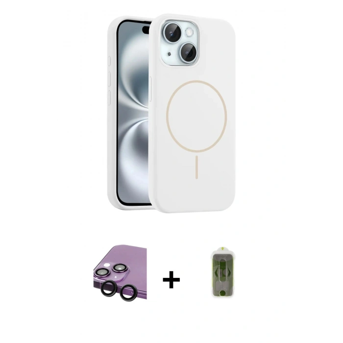 MARSİLYAN™- iPhone 14 Kılıf Yankı Form Serisi - Siyah Joko Magic 5D Hayalet Cam + Raze Metal Kamera Lens - SH