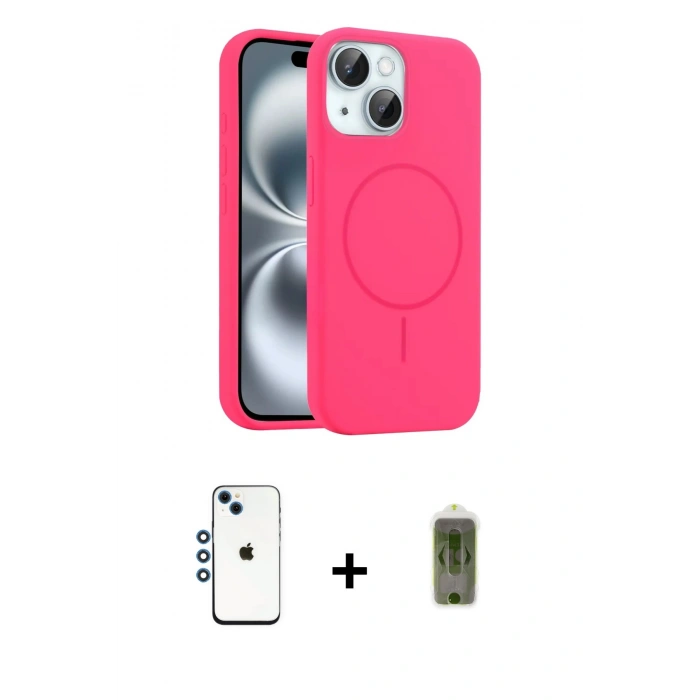 MARSİLYAN™- iPhone 14 Kılıf Yankı Form Serisi - Siyah Joko Magic 5D Hayalet Cam + Shine Kamera Lens - MI