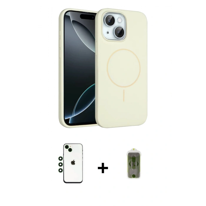 MARSİLYAN™- iPhone 14 Kılıf Yankı Form Serisi - Siyah Joko Magic 5D Hayalet Cam + Shine Kamera Lens - YL