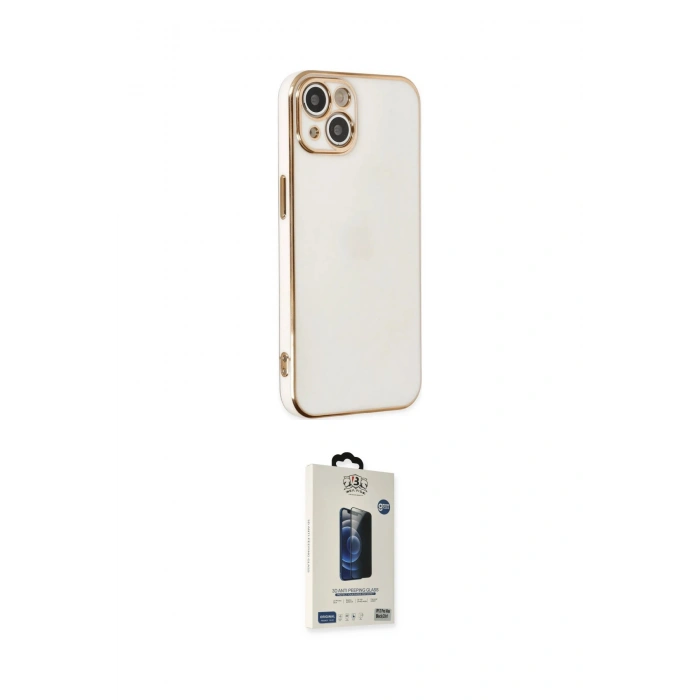 MARSİLYAN™- iPhone 14 Kılıf Yankı Serisi - Siyah Bilvis Hayalet Cam Ekran Koruyucu