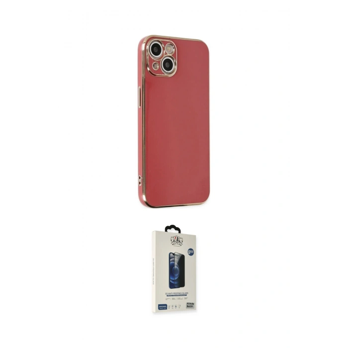 MARSİLYAN™- iPhone 14 Kılıf Yankı Serisi - Siyah Bilvis Hayalet Cam Ekran Koruyucu