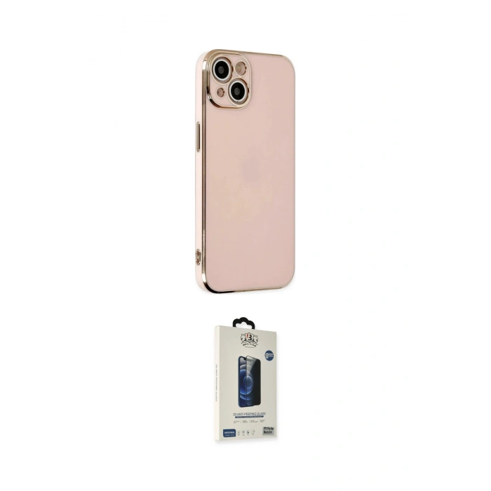 MARSİLYAN™- iPhone 14 Kılıf Yankı Serisi - Siyah Bilvis Hayalet Cam Ekran Koruyucu