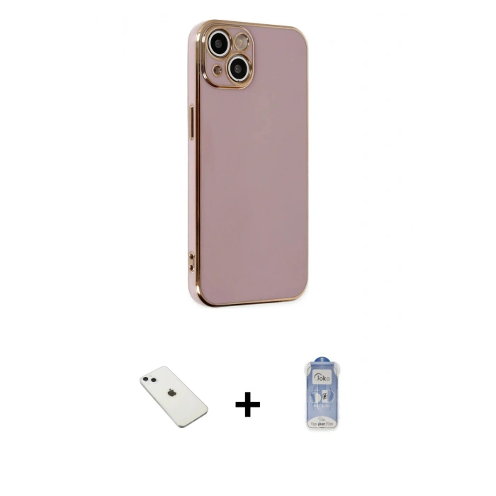 MARSİLYAN™- iPhone 14 Kılıf Yankı Serisi - Siyah Joko Magic 5D Cam + Diamond Kamera Lens - SABE