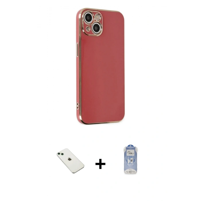 MARSİLYAN™- iPhone 14 Kılıf Yankı Serisi - Siyah Joko Magic 5D Cam + Diamond Kamera Lens - YL