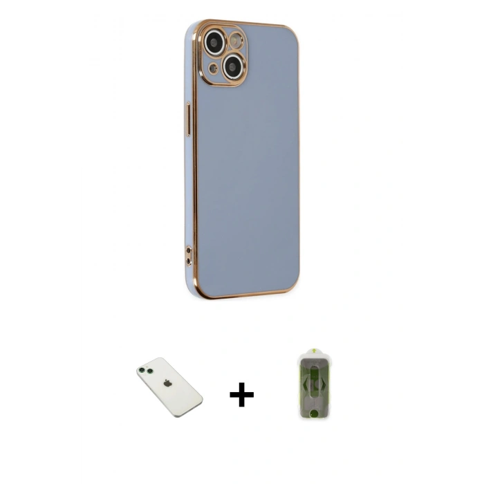 MARSİLYAN™- iPhone 14 Kılıf Yankı Serisi - Siyah Joko Magic 5D Hayalet Cam + Diamond Kamera Lens - YL