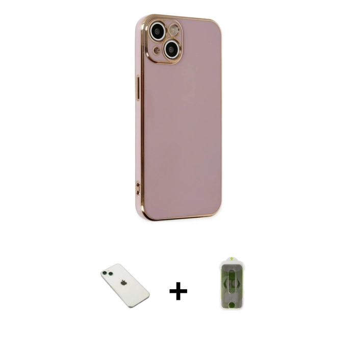 MARSİLYAN™- iPhone 14 Kılıf Yankı Serisi - Siyah Joko Magic 5D Hayalet Cam + Diamond Kamera Lens - YL