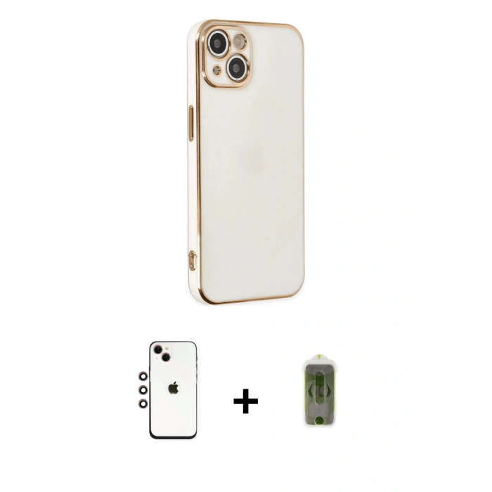 MARSİLYAN™- iPhone 14 Kılıf Yankı Serisi - Siyah Joko Magic 5D Hayalet Cam + Shine Kamera Lens - GI