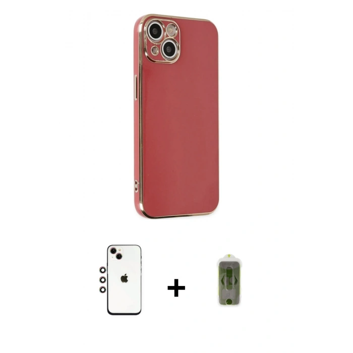 MARSİLYAN™- iPhone 14 Kılıf Yankı Serisi - Siyah Joko Magic 5D Hayalet Cam + Shine Kamera Lens - GI