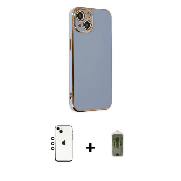 MARSİLYAN™- iPhone 14 Kılıf Yankı Serisi - Siyah Joko Magic 5D Hayalet Cam + Shine Kamera Lens - GI