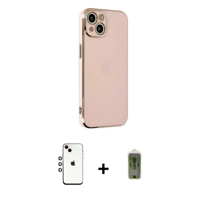 MARSİLYAN™- iPhone 14 Kılıf Yankı Serisi - Siyah Joko Magic 5D Hayalet Cam + Shine Kamera Lens - GI