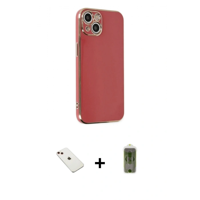 MARSİLYAN™- iPhone 14 Kılıf Yankı Serisi - Siyah Joko Magic 5D Hayalet Cam + Diamond Kamera Lens - KI