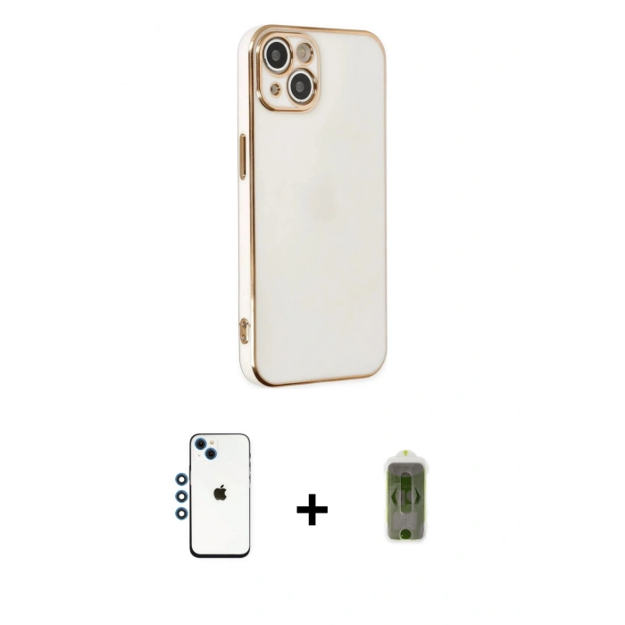 MARSİLYAN™- iPhone 14 Kılıf Yankı Serisi - Siyah Joko Magic 5D Hayalet Cam + Shine Kamera Lens - MI