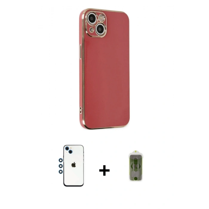 MARSİLYAN™- iPhone 14 Kılıf Yankı Serisi - Siyah Joko Magic 5D Hayalet Cam + Shine Kamera Lens - MI