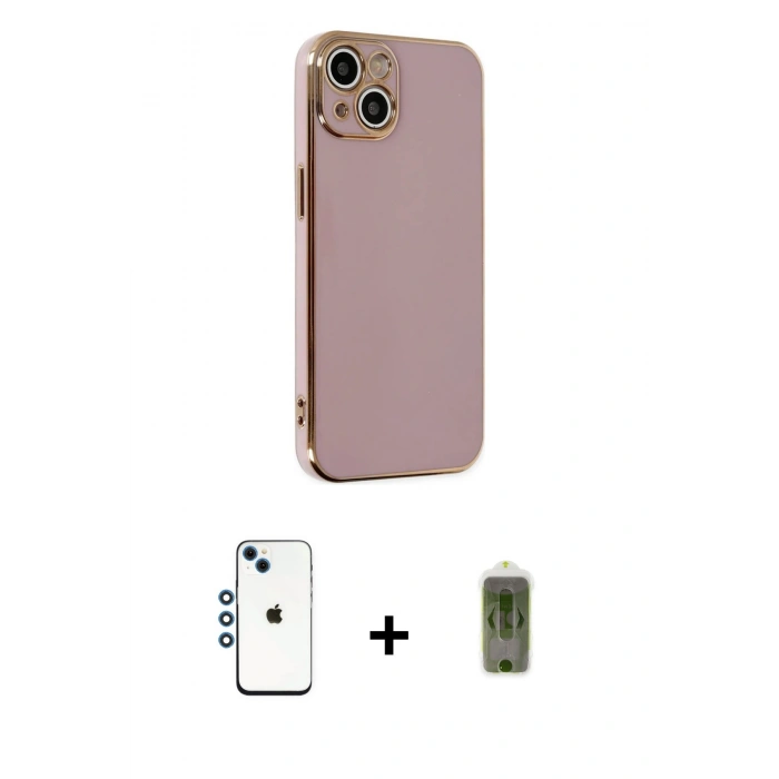 MARSİLYAN™- iPhone 14 Kılıf Yankı Serisi - Siyah Joko Magic 5D Hayalet Cam + Shine Kamera Lens - MI