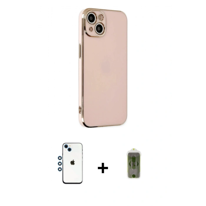 MARSİLYAN™- iPhone 14 Kılıf Yankı Serisi - Siyah Joko Magic 5D Hayalet Cam + Shine Kamera Lens - MI