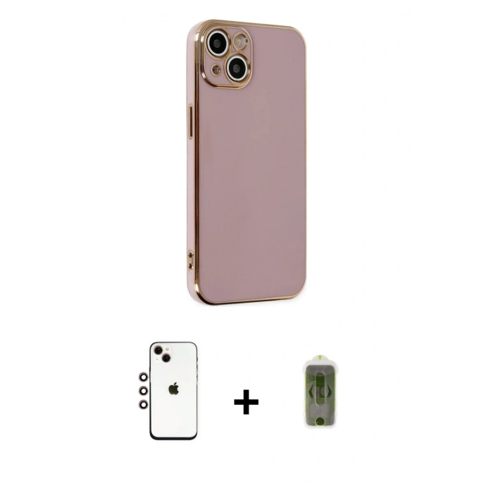 MARSİLYAN™- iPhone 14 Kılıf Yankı Serisi - Siyah Joko Magic 5D Hayalet Cam + Shine Kamera Lens - GI