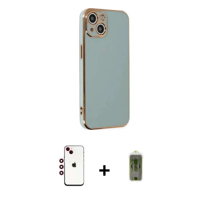 MARSİLYAN™- iPhone 14 Kılıf Yankı Serisi - Siyah Joko Magic 5D Hayalet Cam + Shine Kamera Lens - KI