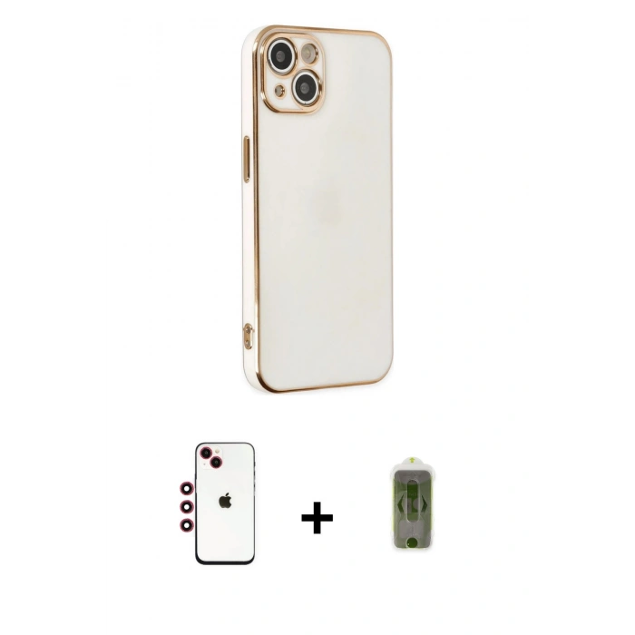 MARSİLYAN™- iPhone 14 Kılıf Yankı Serisi - Siyah Joko Magic 5D Hayalet Cam + Shine Kamera Lens - KI