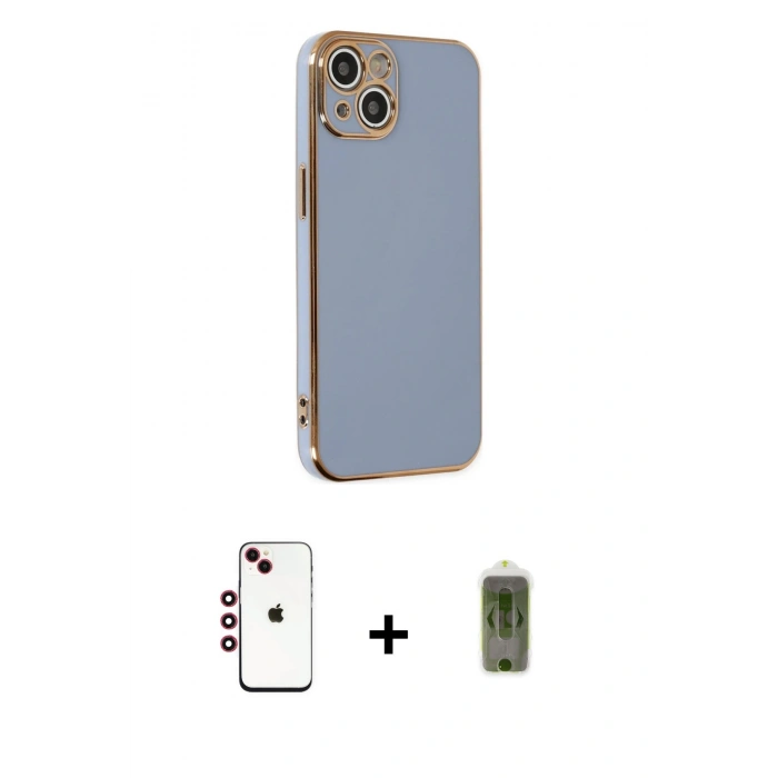 MARSİLYAN™- iPhone 14 Kılıf Yankı Serisi - Siyah Joko Magic 5D Hayalet Cam + Shine Kamera Lens - KI