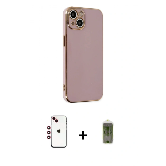 MARSİLYAN™- iPhone 14 Kılıf Yankı Serisi - Siyah Joko Magic 5D Hayalet Cam + Shine Kamera Lens - KI