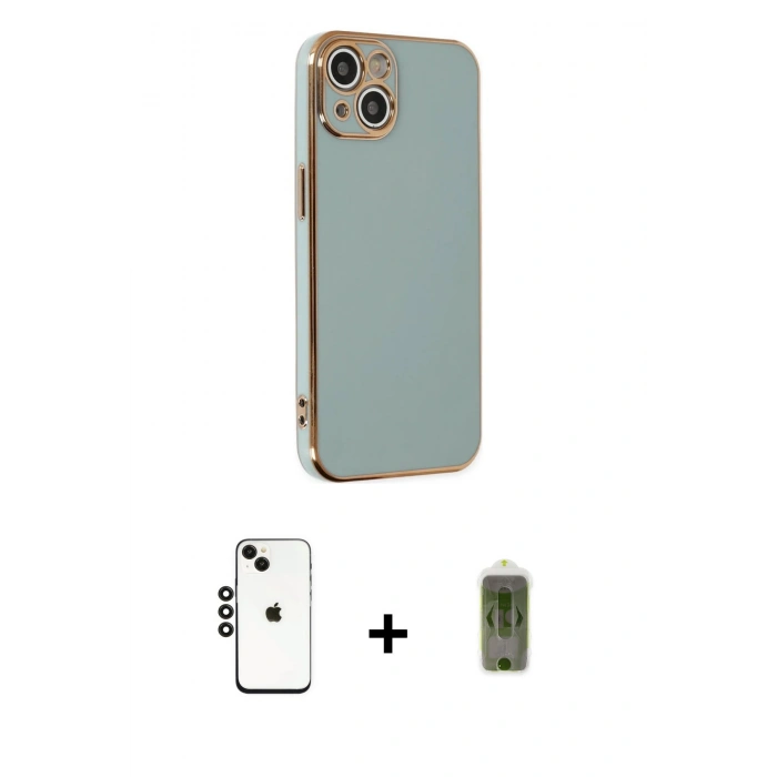 MARSİLYAN™- iPhone 14 Kılıf Yankı Serisi - Siyah Joko Magic 5D Hayalet Cam + Shine Kamera Lens - SH