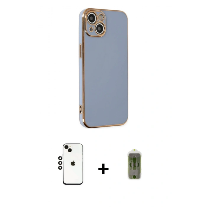 MARSİLYAN™- iPhone 14 Kılıf Yankı Serisi - Siyah Joko Magic 5D Hayalet Cam + Shine Kamera Lens - SH