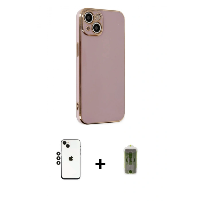 MARSİLYAN™- iPhone 14 Kılıf Yankı Serisi - Siyah Joko Magic 5D Hayalet Cam + Shine Kamera Lens - SH
