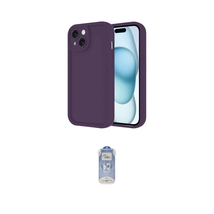 MARSİLYAN™- iPhone 14 Kılıf Yankı Yansıma Özel Seri - Siyah Joko Magic 5D Cam