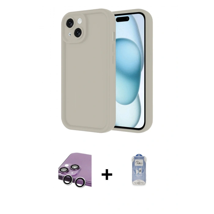 MARSİLYAN™- iPhone 14 Kılıf Yankı Yansıma Özel Seri - Siyah Joko Magic 5D Cam + Raze Metal Kamera Lens - GS