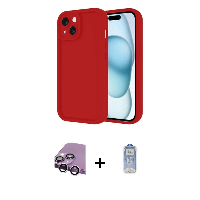 MARSİLYAN™- iPhone 14 Kılıf Yankı Yansıma Özel Seri - Siyah Joko Magic 5D Cam + Raze Metal Kamera Lens - GS