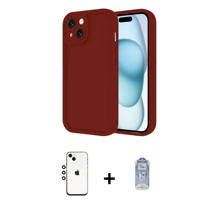 MARSİLYAN™- iPhone 14 Kılıf Yankı Yansıma Özel Seri - Siyah Joko Magic 5D Cam + Shine Kamera Lens - GS