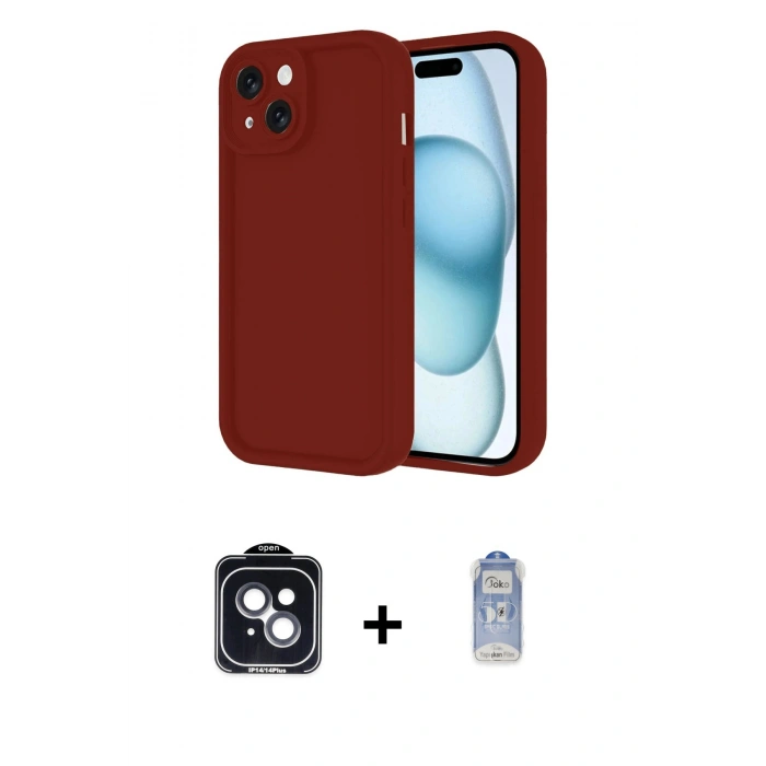 MARSİLYAN™- iPhone 14 Kılıf Yankı Yansıma Özel Seri - Siyah Joko Magic 5D Cam + PVD Metal Kamera Lens - SH