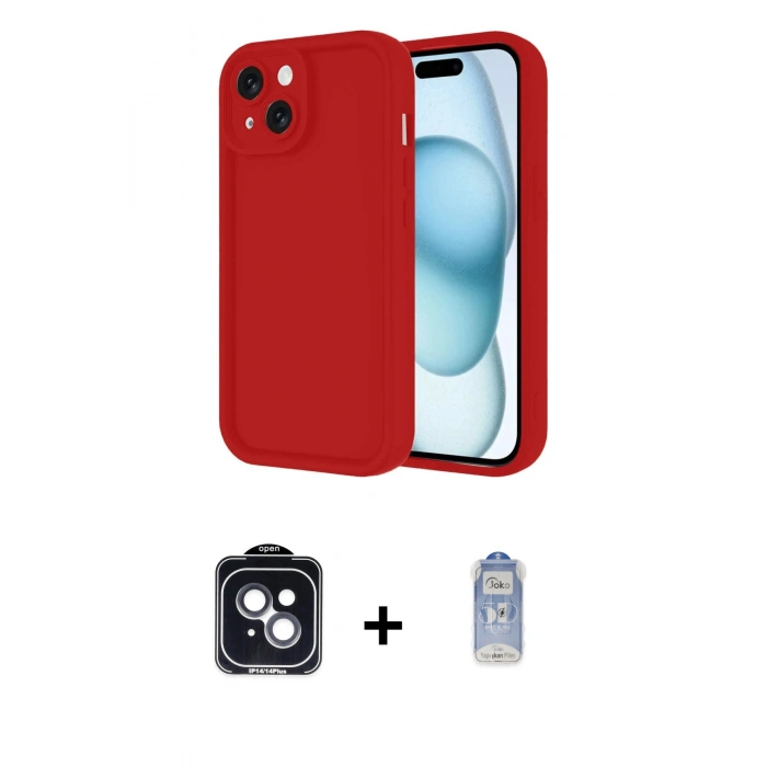 MARSİLYAN™- iPhone 14 Kılıf Yankı Yansıma Özel Seri - Siyah Joko Magic 5D Cam + PVD Metal Kamera Lens - SH