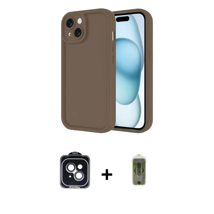 MARSİLYAN™- iPhone 14 Kılıf Yankı Yansıma Özel Seri - Siyah Joko Magic 5D Hayalet Cam + PVD Metal Kamera Lens - SH