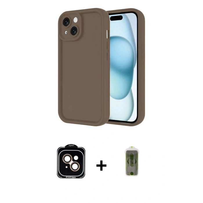 MARSİLYAN™- iPhone 14 Kılıf Yankı Yansıma Özel Seri - Siyah Joko Magic 5D Hayalet Cam + PVD Metal Kamera Lens - TU