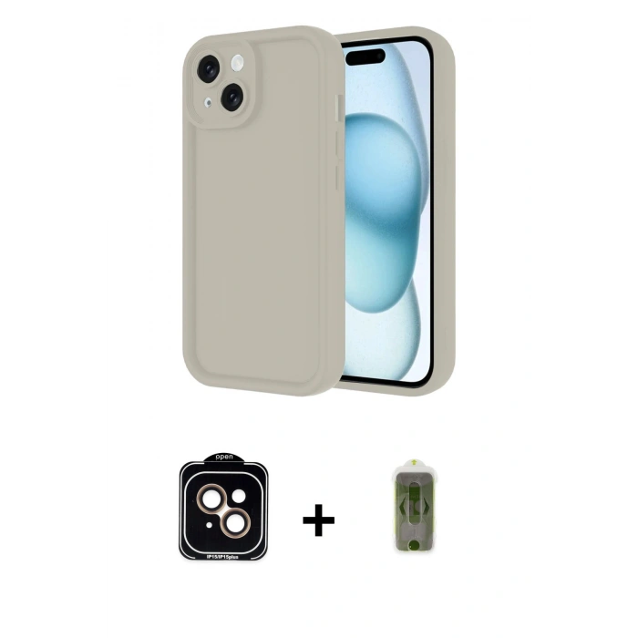 MARSİLYAN™- iPhone 14 Kılıf Yankı Yansıma Özel Seri - Siyah Joko Magic 5D Hayalet Cam + PVD Metal Kamera Lens - TU