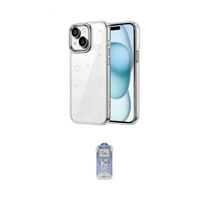 MARSİLYAN™- iPhone 14 Kılıf Yörünge Form - Siyah Joko Magic 5D Cam