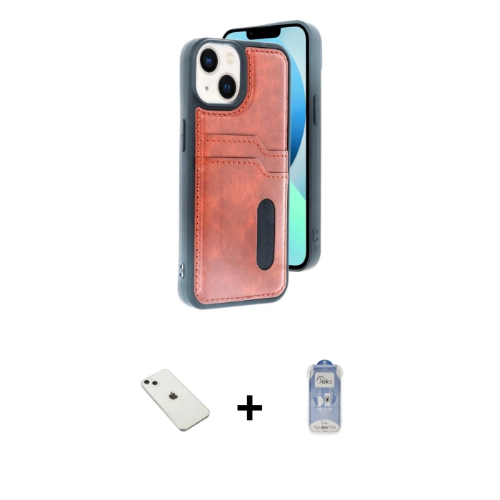 MARSİLYAN™- iPhone 14 Kılıf Yörünge Işık Serisi - Siyah Joko Magic 5D Cam + Diamond Kamera Lens - SABE