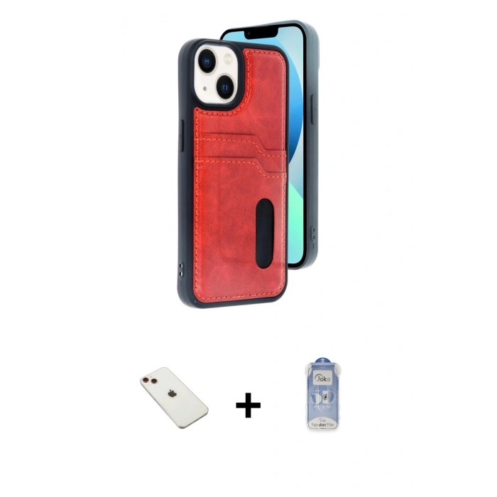 MARSİLYAN™- iPhone 14 Kılıf Yörünge Işık Serisi - Siyah Joko Magic 5D Cam + Diamond Kamera Lens - KI