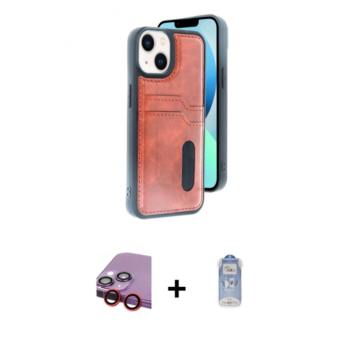 MARSİLYAN™- iPhone 14 Kılıf Yörünge Işık Serisi - Siyah Joko Magic 5D Cam + Raze Metal Kamera Lens - KI
