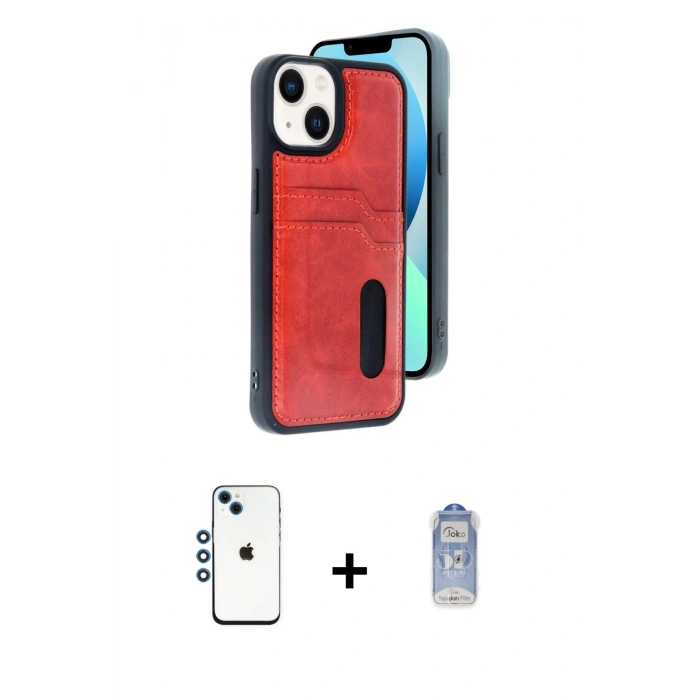 MARSİLYAN™- iPhone 14 Kılıf Yörünge Işık Serisi - Siyah Joko Magic 5D Cam + Shine Kamera Lens - MI