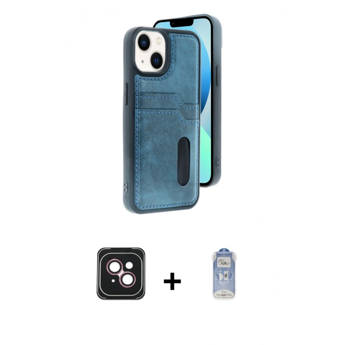 MARSİLYAN™- iPhone 14 Kılıf Yörünge Işık Serisi - Siyah Joko Magic 5D Cam + PVD Metal Kamera Lens - PE