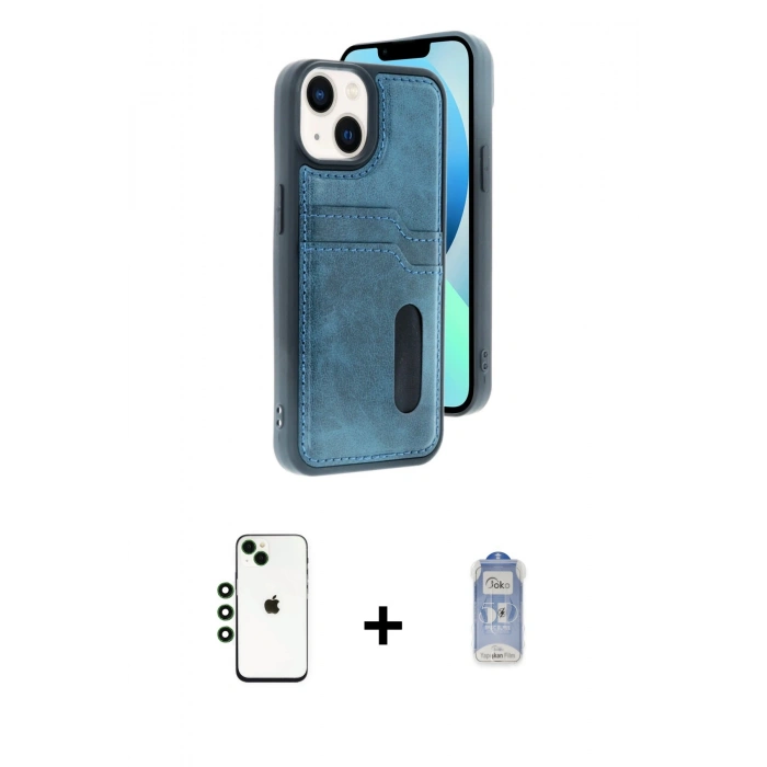 MARSİLYAN™- iPhone 14 Kılıf Yörünge Işık Serisi - Siyah Joko Magic 5D Cam + Shine Kamera Lens - YL