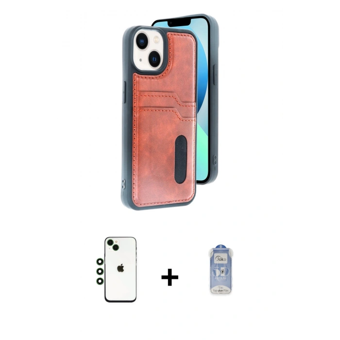 MARSİLYAN™- iPhone 14 Kılıf Yörünge Işık Serisi - Siyah Joko Magic 5D Cam + Shine Kamera Lens - YL
