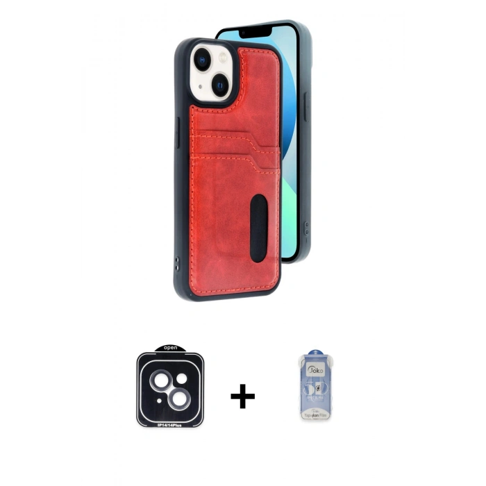 MARSİLYAN™- iPhone 14 Kılıf Yörünge Işık Serisi - Siyah Joko Magic 5D Cam + PVD Metal Kamera Lens - SH